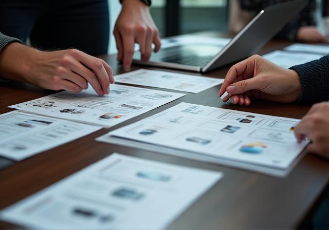 データと付箋を使用してペルソナを分析する様子